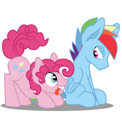 Size: 1600x1600 | Tagged: safe, artist:dr-whiskey, pinkie pie, rainbow dash, g4, bubble berry, rainbow blitz, rule 63