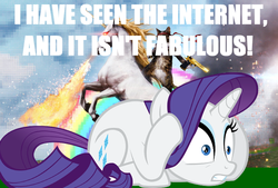 Size: 625x422 | Tagged: safe, rarity, g4, image macro, internet, make it stop, meme, the horror, traumatized