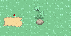 Size: 1167x589 | Tagged: safe, oc, oc only, oc:grass, pony, pony town, apple, camouflage, food, solo