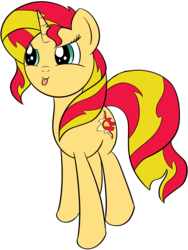 Size: 2500x3325 | Tagged: safe, artist:datapony, sunset shimmer, pony, unicorn, g4, female, high res, simple background, solo, tongue out, transparent background