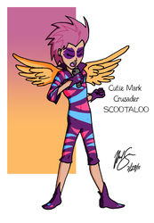Size: 1362x1965 | Tagged: safe, artist:cat-gray-and-me78, scootaloo, human, g4, the show stoppers, humanized, show stopper outfits, winged humanization