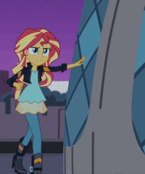 Size: 452x540 | Tagged: safe, screencap, sunset shimmer, equestria girls, g4, my past is not today, animated, cropped, female, running, solo