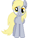 Size: 128x128 | Tagged: safe, artist:onil innarin, derpibooru exclusive, derpy hooves, pegasus, pony, g4, c:, female, looking at you, mare, pixel art, solo