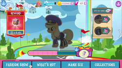Size: 1280x720 | Tagged: safe, gameloft, applejack, colonel purple dart, g4, ancient wonderbolts uniform, clothes, crack is cheaper, dress, vip, why gameloft why