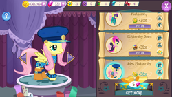 Size: 1280x720 | Tagged: safe, gameloft, admiral fairy flight, fluttershy, g4, testing testing 1-2-3, ancient wonderbolts uniform, clothes, dress