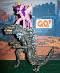 Size: 697x850 | Tagged: safe, twilight sparkle, alicorn, kaiju, pony, g4, action figure, female, godzilla (series), godzilla (tristar), irl, photo, toy, twilight sparkle (alicorn)