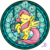 Size: 1600x1600 | Tagged: safe, artist:akili-amethyst, applejack, fluttershy, pinkie pie, rainbow dash, rarity, twilight sparkle, g4, disney, dive to the heart, female, kingdom hearts, stained glass