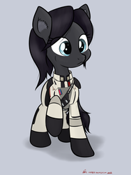 Size: 1953x2603 | Tagged: safe, artist:orang111, oc, oc only, clothes, imperial agent, raised hoof, requested art, star wars, uniform