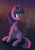 Size: 1000x1420 | Tagged: safe, artist:cometakat, twilight sparkle, pony, unicorn, g4, female, mare, raised hoof, sitting, solo, unicorn twilight