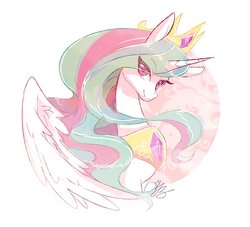 Size: 800x726 | Tagged: safe, artist:sibashen, princess celestia, alicorn, pony, g4, abstract background, bust, crown, cute, cutelestia, eye clipping through hair, female, jewelry, looking at you, mare, peytral, regalia, solo