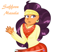 Size: 1024x873 | Tagged: safe, artist:cutegir101, saffron masala, human, g4, spice up your life, female, humanized, simple background, solo, white background