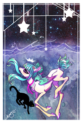 Size: 1280x1905 | Tagged: safe, artist:opalacorn, oc, oc only, cat, pony, solo, stars