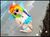 Size: 2000x1496 | Tagged: safe, artist:krazykari, rainbow dash, human, g4, beach, belly button, bikini, clothes, cosplay, costume, irl, irl human, kneeling, patreon, patreon logo, photo, solo, sunglasses, swimsuit