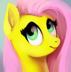 Size: 548x560 | Tagged: safe, artist:28gooddays, fluttershy, pegasus, pony, g4, bust, female, portrait, smiling, solo