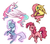 Size: 1000x879 | Tagged: safe, artist:28gooddays, fluttershy, pinkie pie, princess celestia, trixie, alicorn, earth pony, pegasus, pony, unicorn, g4, magic, simple background, smiling, white background