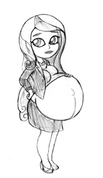 Size: 400x688 | Tagged: safe, artist:mlp-pregnancy-is-magic, dean cadance, princess cadance, equestria girls, g4, monochrome, pregnant, pregnant equestria girls