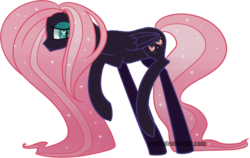 Size: 1336x846 | Tagged: safe, artist:sockl, idw, fluttershy, pony, g4, corrupted, female, nightmare (entity), nightmare fluttershy, simple background, solo, transparent background