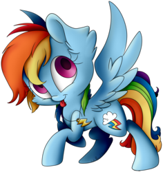 Size: 5493x5824 | Tagged: safe, artist:cutepencilcase, rainbow dash, g4, absurd resolution, cheek fluff, cute, dashabetes, female, jewelry, necklace, solo, spread wings, tongue out