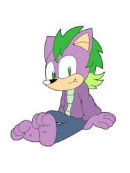 Size: 392x523 | Tagged: safe, artist:luigiisgod, spike, anthro, g4, art trade, male, solo, sonic the hedgehog (series), sonicified