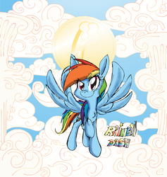 Size: 2545x2681 | Tagged: safe, artist:dashiepie, rainbow dash, g4, cloud, cutie mark, female, high res, solo