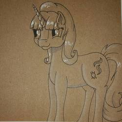 Size: 1753x1754 | Tagged: safe, artist:fia94, starlight glimmer, g4, female, monochrome, solo, traditional art