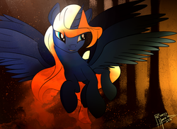 Size: 2100x1528 | Tagged: safe, artist:pedrohander, oc, oc only, alicorn, pony, request, solo, spread wings