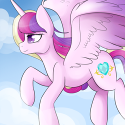 Size: 1024x1024 | Tagged: safe, artist:neonblaze909, princess cadance, g4, female, flying, solo
