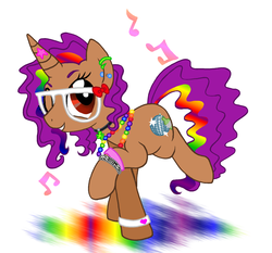 Size: 2044x1903 | Tagged: safe, artist:peachpalette, oc, oc only, pony, unicorn, dancing, female, jazzmin, mare, music, solo