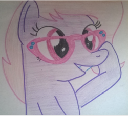 Size: 768x696 | Tagged: safe, artist:toyminator900, oc, oc only, oc:melody notes, glasses, solo, traditional art
