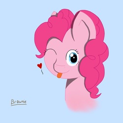 Size: 2048x2048 | Tagged: safe, artist:biggysam7, artist:brownie, pinkie pie, g4, chibi, cute, high res, portrait, tongue out