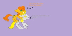 Size: 497x251 | Tagged: safe, carrot top, derpy hooves, golden harvest, pegasus, pony, g4, female, mare, not porn, stuck together, unreadable text