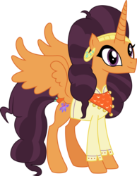 Size: 1550x1995 | Tagged: safe, artist:sketchmcreations, saffron masala, alicorn, pony, g4, spice up your life, alicornified, race swap, saffronicorn, simple background, transparent background, vector