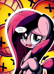 Size: 1600x2200 | Tagged: safe, artist:therandomjoyrider, pinkie pie, g4, crying, face, female, japanese, looking at you, pinkamena diane pie, sad, smiling, solo