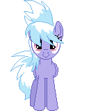 Size: 128x158 | Tagged: safe, artist:onil innarin, derpibooru exclusive, cloudchaser, pony, animated, blinking, c:, female, looking at you, mare, picture for breezies, pixel art, simple background, solo, transparent background