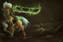 Size: 3000x2000 | Tagged: safe, artist:laweegie, pony, high res, league of legends, mouth hold, ponified, riven, solo, sword, weapon
