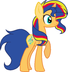 Size: 363x385 | Tagged: safe, artist:diamondstars1, oc, oc only, oc:sunny gleam, offspring, parent:flash sentry, parent:sunset shimmer, parents:flashimmer, solo