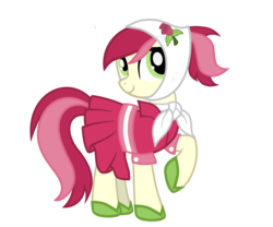 Size: 1200x1000 | Tagged: safe, artist:neroshade, roseluck, earth pony, pony, g4, clothes, dress, female, neckerchief, raised hoof, shoes, show accurate, simple background, solo, transparent background