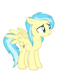 Size: 1591x2000 | Tagged: safe, artist:ramenwolf1485, misty fly, pegasus, pony, g4, female, floppy ears, recolor, simple background, solo, transparent background