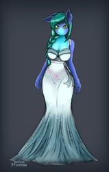 Size: 1280x2007 | Tagged: safe, artist:boundprincess, oc, oc only, anthro, anthro oc, clothes, dress, solo