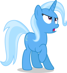 Size: 7000x7630 | Tagged: safe, artist:luckreza8, trixie, pony, unicorn, g4, no second prances, .svg available, absurd resolution, female, inkscape, looking up, mare, open mouth, raised hoof, simple background, solo, transparent background, trixie is not amused, unamused, vector