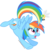 Size: 1668x1680 | Tagged: safe, artist:ravenevert, rainbow dash, parasprite, g4, female, solo, tail bite