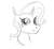 Size: 541x500 | Tagged: safe, artist:archonix, trixie, pony, unicorn, g4, female, mare, monochrome, sketch, smiling, solo