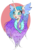 Size: 884x1280 | Tagged: safe, artist:niniibear, oc, oc only, adoptable, blue, bust, closed, colored pupils, cute, diffrent ears, expression, fluffy, happy, portrait, purple, solo, species, sweet