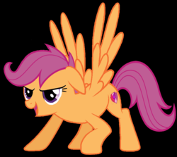 Size: 900x802 | Tagged: safe, artist:willygilligan, scootaloo, g4, black background, cutie mark, female, older, open mouth, simple background, solo, the cmc's cutie marks