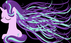 Size: 10000x6000 | Tagged: safe, artist:alligatorgummy, starlight glimmer, g4, absurd resolution, backwards cutie mark, eyes closed, female, minimalist, solo, wallpaper