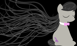 Size: 10000x6000 | Tagged: safe, artist:alligatorgummy, octavia melody, g4, absurd resolution, backwards cutie mark, eyes closed, female, minimalist, solo, wallpaper