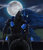 Size: 1024x1197 | Tagged: safe, artist:crimshak, princess luna, human, g4, armor, cloud, fanfic art, hug from behind, moon, night, shield, stars, sword, weapon