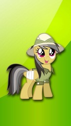 Size: 640x1136 | Tagged: safe, daring do, g4, broken wing, happy, open mouth