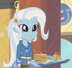 Size: 686x648 | Tagged: safe, trixie, equestria girls, g4, cropped, food, sandwich