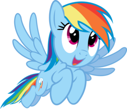 Size: 6500x5593 | Tagged: safe, artist:stabzor, rainbow dash, pegasus, pony, .svg available, absurd resolution, cute, dashabetes, female, flying, it's coming right at us, looking up, mare, open mouth, open smile, simple background, smiling, solo, spread wings, transparent background, vector, wings